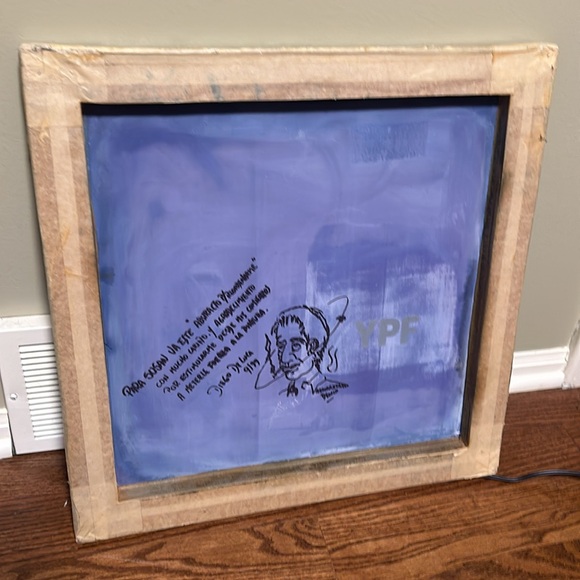 Original abstract painting artwork signed artist Diego DeLuca 1999, 19” square - Picture 5 of 8